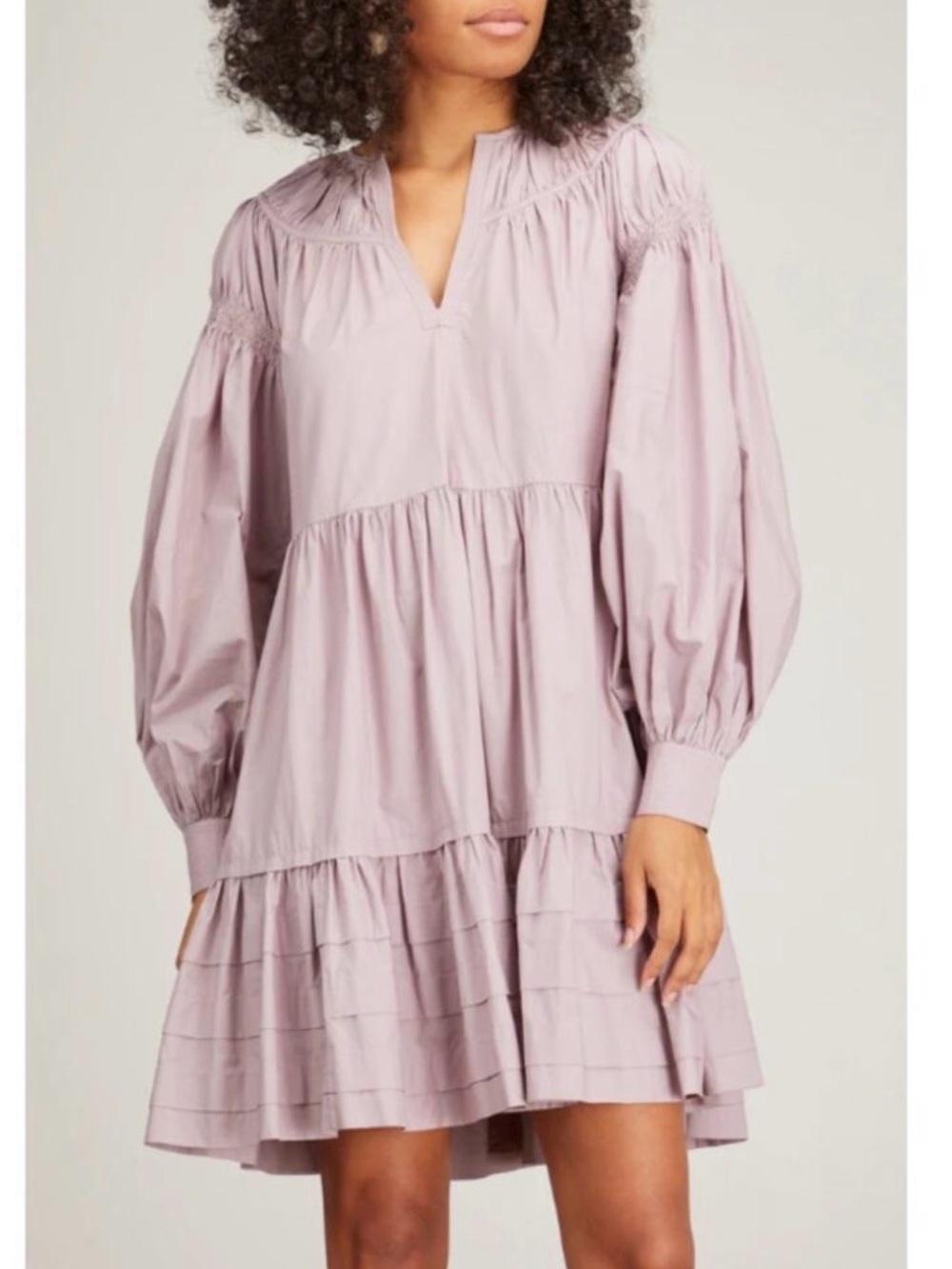Ulla Johnson Rosa Dress in Tanzanite (Lavender Tiered Mini Dress) size 4